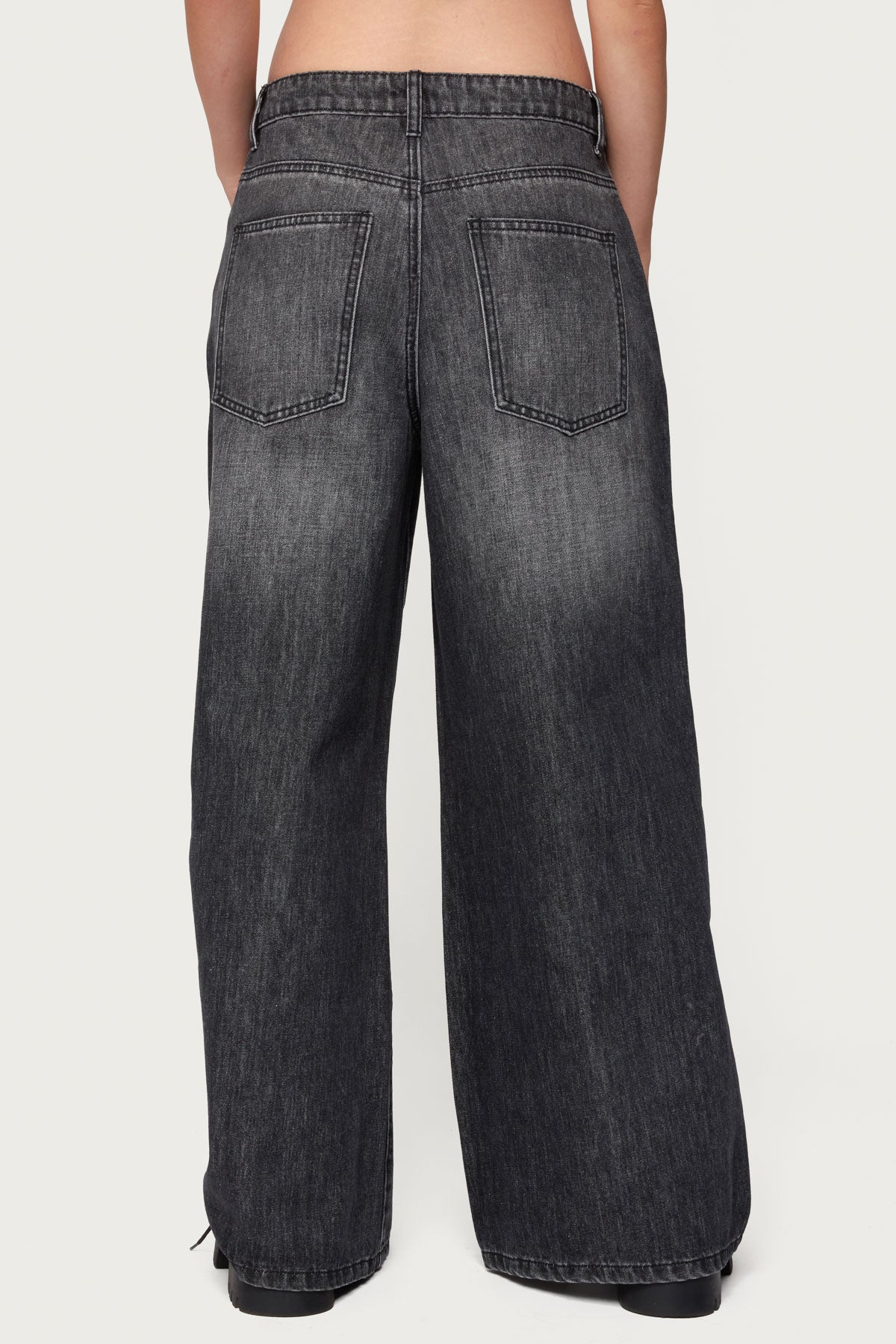 Skater Girl Washed Low Rise Baggy Jeans