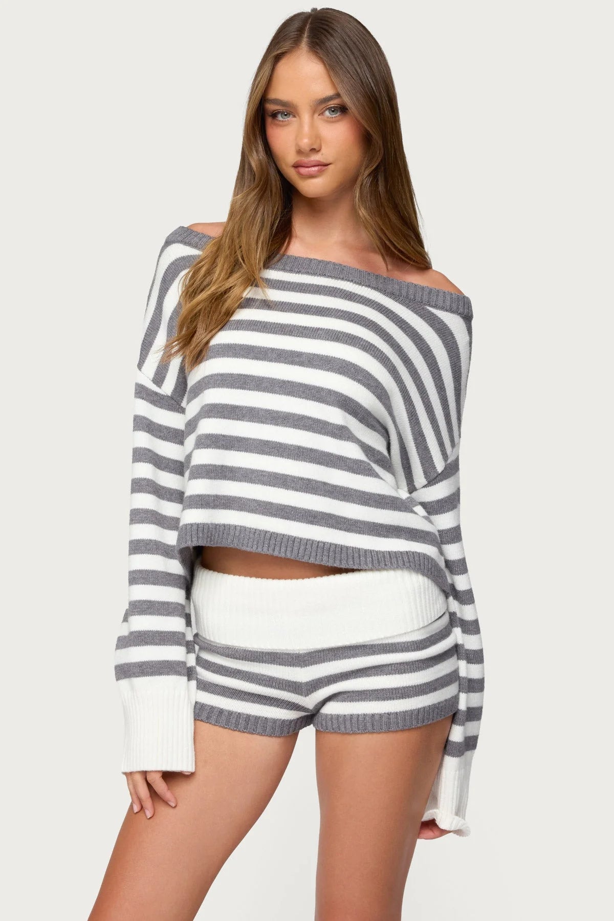 Saphi Striped Oversized Knit Sweater